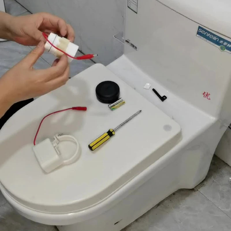 Touchless Intelligent Auto-Flush Sensor - Adjustable Automatic Motion Sensor Toilet Flush Kit Powered by Batteries 7974825361606-1