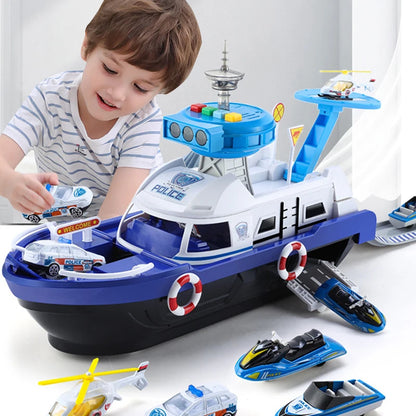 Kids' Multi-Vehicle Boat Rescue Hero Playset With Lights & Sound 15666973999453-1