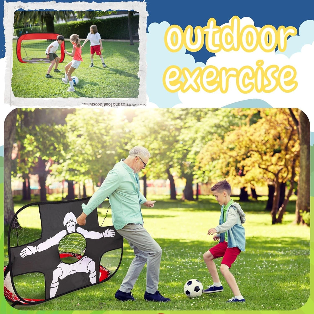 Foldable Portable Football Goal Net Outdoor Sports Training Equipment 8380459188381-1