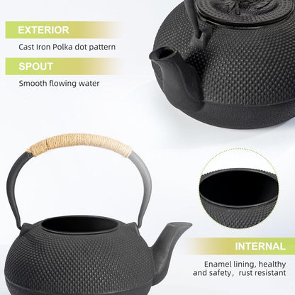 Japanese Cast Iron Teapot with Infuser - Heat Retaining (600/800/1200ml)