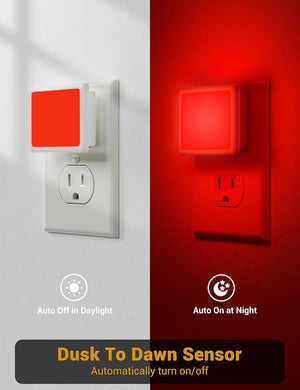 Jandcase Red Night Light, Red Nightlight[2 Pack],0.3W Led Night Light With Auto Light Sensor,Night Lamp Plug Into Wall For Bedroom,Corridor,Hallway,Non-Dimmable