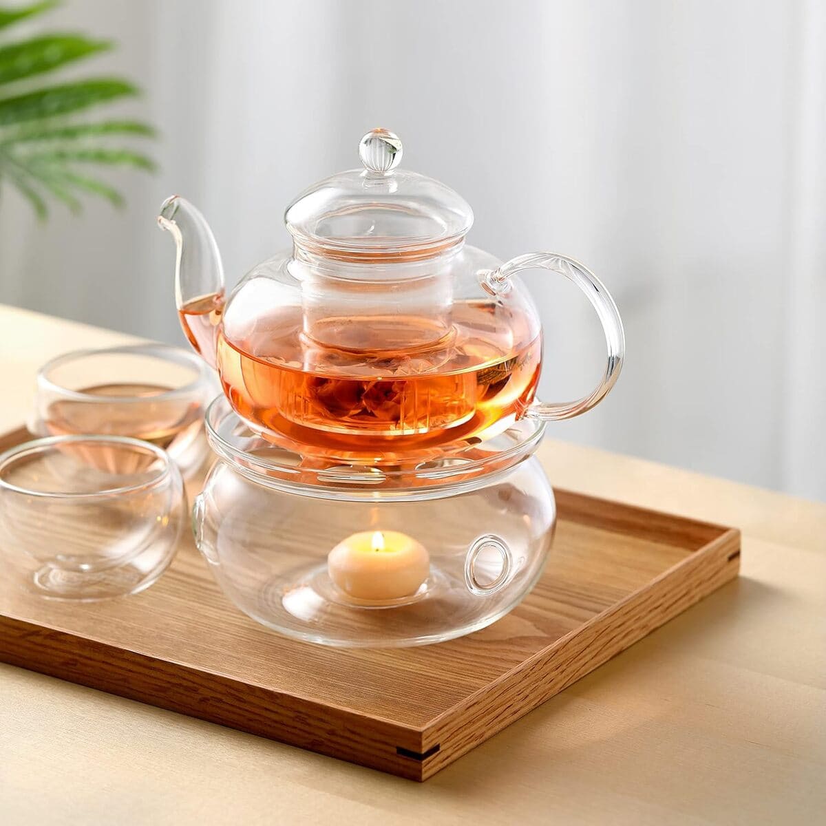 Heat-Resistant Glass Teapots with Infuser for Stove - Elegant, Clear, Modern (400/600/800/1000ml)