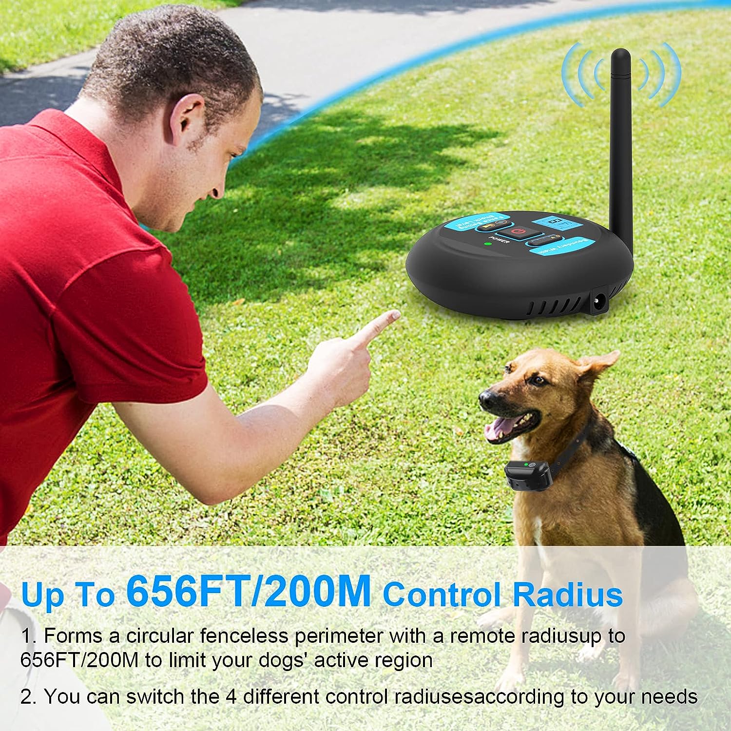 2-In-1 Wireless Dog Fence &Amp; Outdoor Training Collar, Dog Containment System