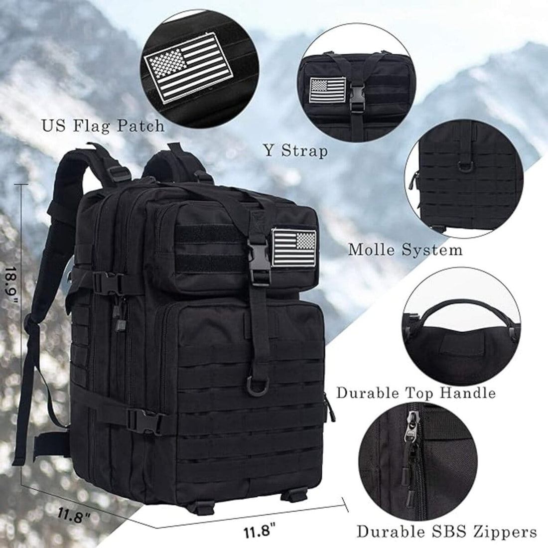 Military Tactical Backpacks For Hiking And Heavy Duty Use 1005006260044590_30L _Black
