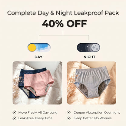 Day-to-Night Leakproof Briefs (3-Pack)