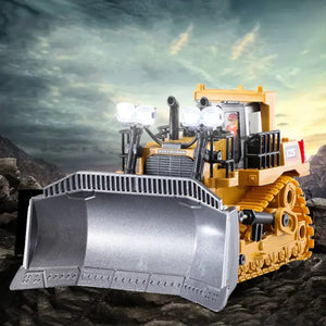 9 Channels Remote Control Bulldozer, 2.4Ghz Rc Construction Vehicle Truck Toys