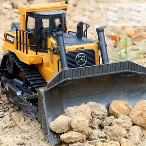 9 Channels Remote Control Bulldozer, 2.4Ghz Rc Construction Vehicle Truck Toys