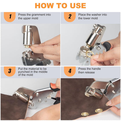 Heavy Duty Grommet Tool Kit For Eyelet Installation Leather Canvas 10002112348441-1