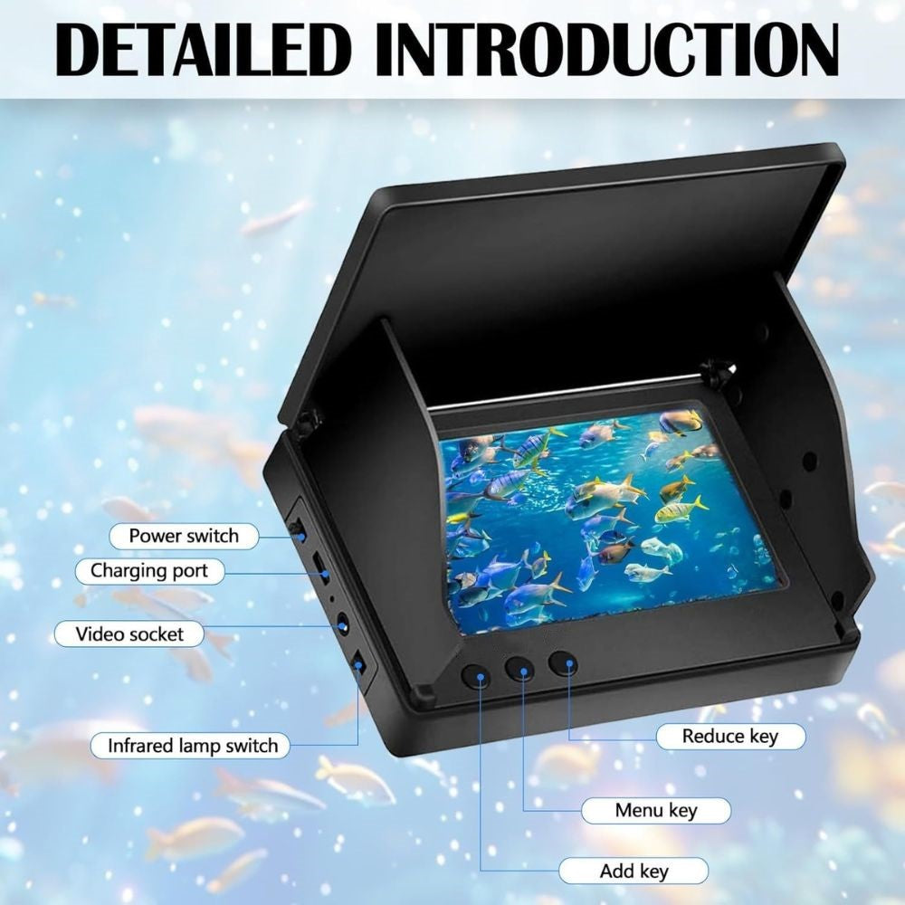 HD Underwater Camera 4.3" Screen 30m Depth Temp Sensor