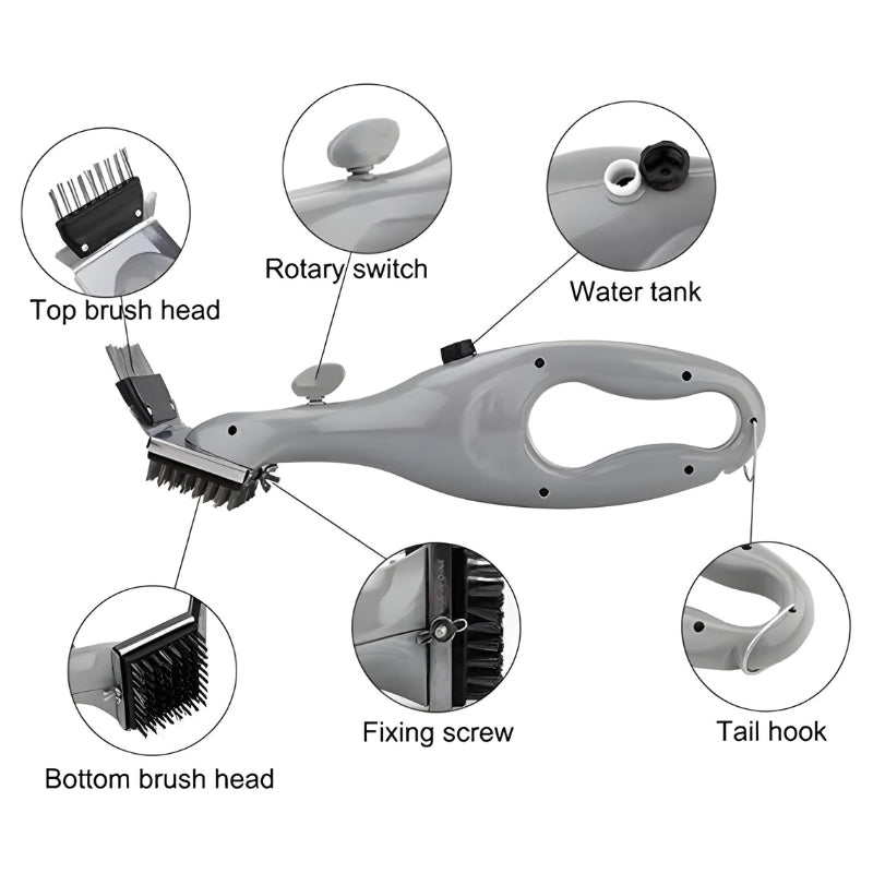 BBQ Steam Cleaning Brush | Ergonomic, Dishwasher Safe & Chemical-Free for Effortless Grill Cleaning 9945608880449-1
