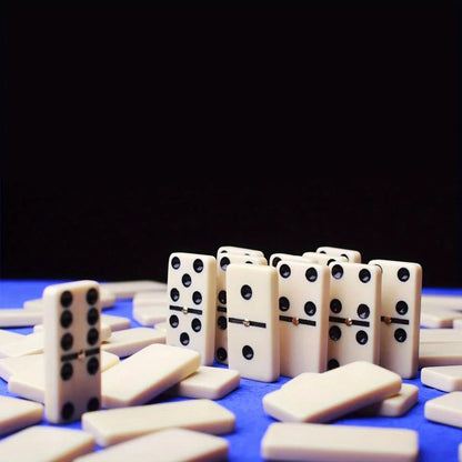 Double Six Dominoes - Dominoes Set with Mahogany Case 14880152125827-1