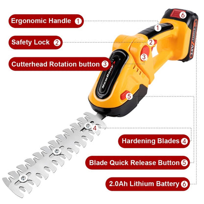Cordless Hedge & Shrub Trimmer - 2-in-1 Cutting Heads, Lightweight & Ergonomic for Effortless Garden Maintenance 9952492224833-1