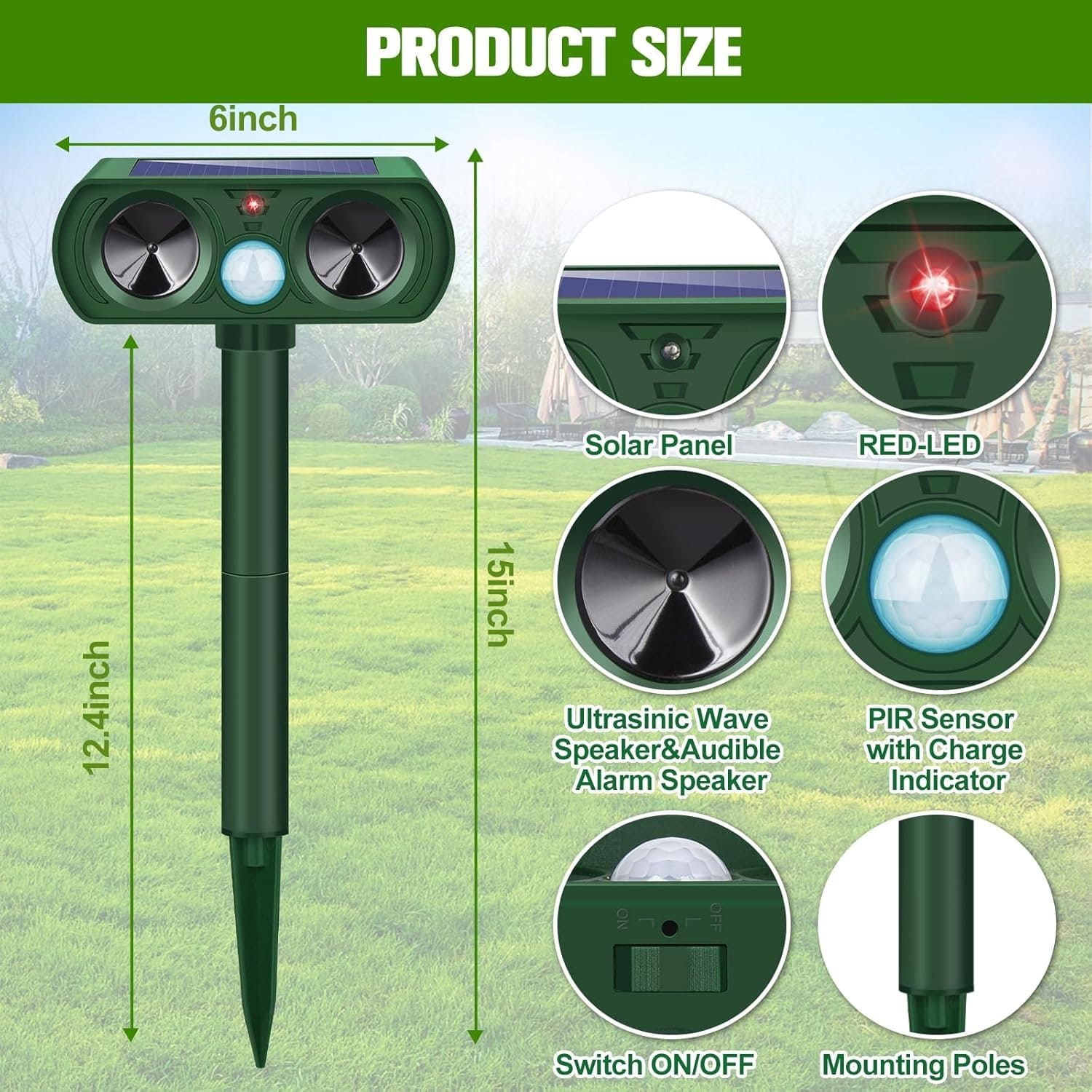 Ultrasonic Deer Repellent – Humane Pest & Animal Deterrent for Gardens SH1751817214987860919