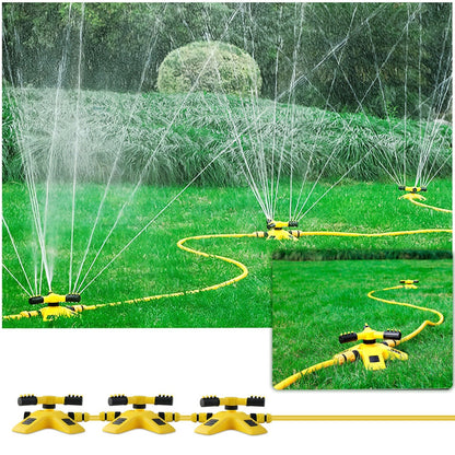 3-Arm Adjustable 360 Rotating Lawn Sprinkler for Gardens -AutoRotating Sprinkler System