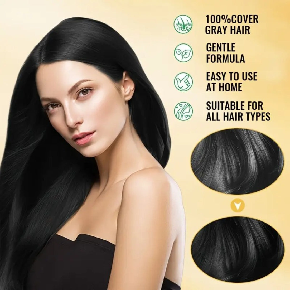 500ml Hair Dye for Dark Hair - Covers Gray, Easy, Nourishing, Long-Lasting 1005008209691281-Black