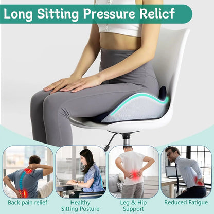 SitSmart Adjustable Memory Foam Seat Cushion - Tailbone Relief & Posture Support for Office, Car, and Dining Chairs 9919564972353-1