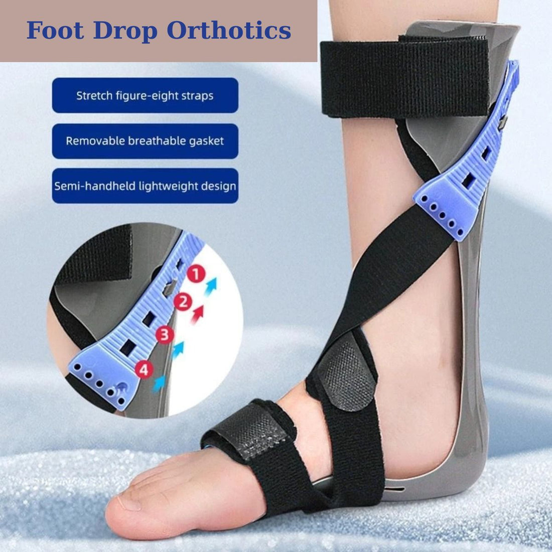 Adjustable AFO Foot Drop Brace – Ankle Orthosis Splint for Walking, Stroke Recovery & Sleeping Foot Support with Shoes 8525489864902-1