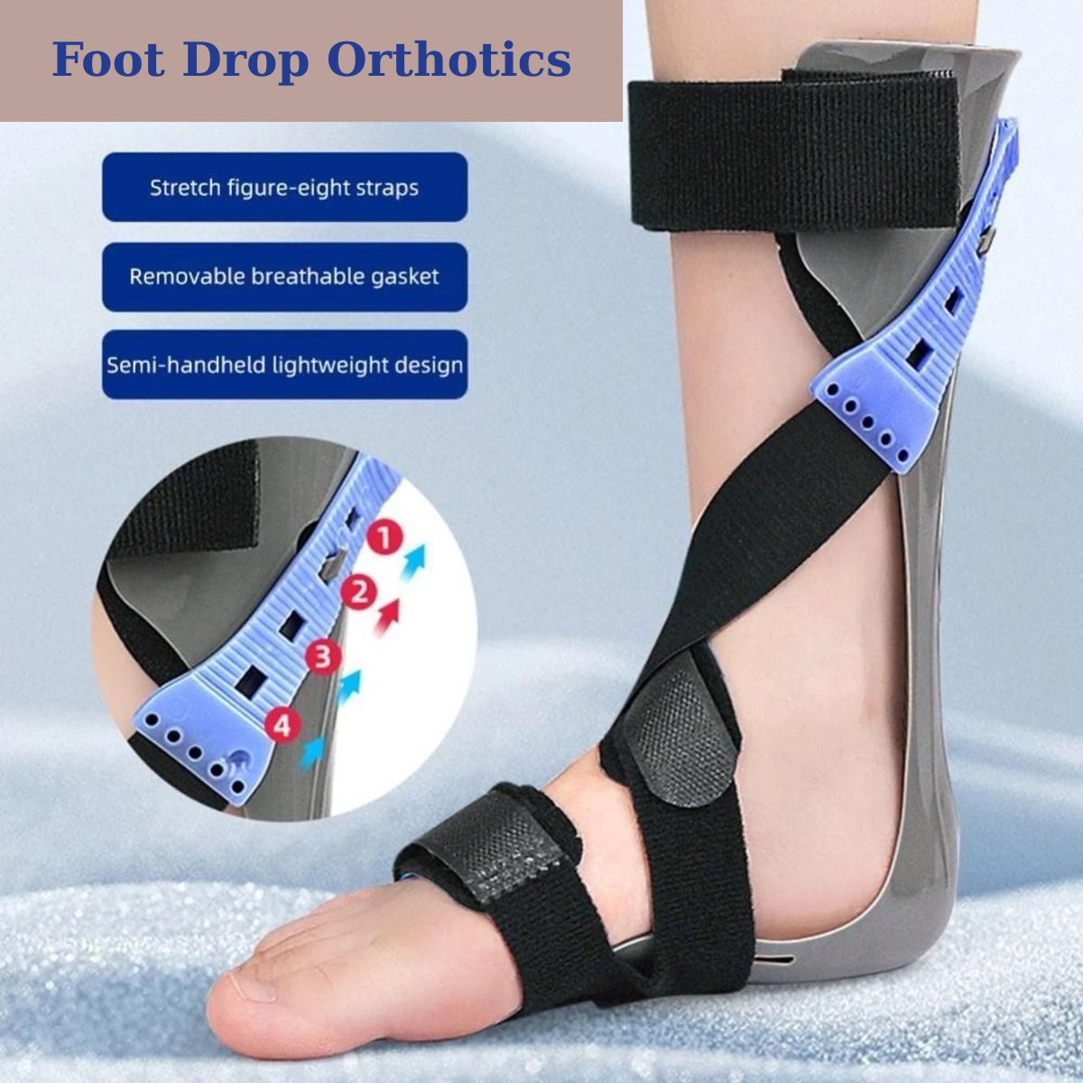 Adjustable AFO Foot Drop Brace – Ankle Orthosis Splint for Walking, Stroke Recovery & Sleeping Foot Support with Shoes 8525489864902-1