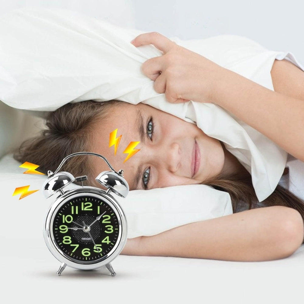 Extra Loud Retro Double Bell Alarm Clock For Heavy Sleepers
