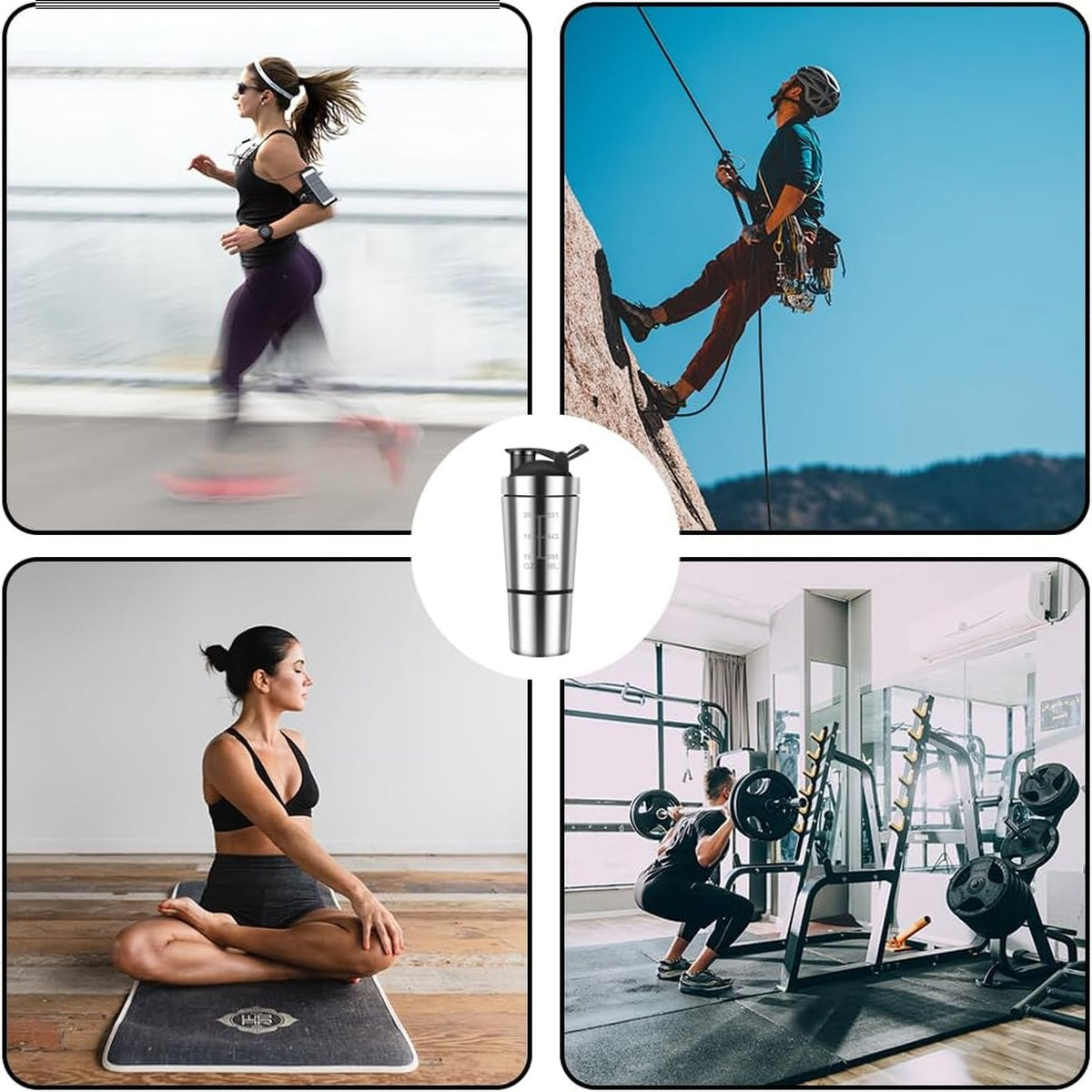 Stainless Steel Protein Shaker Bottle for Mixing Smooth Healthy Drinks 8830069768405-1