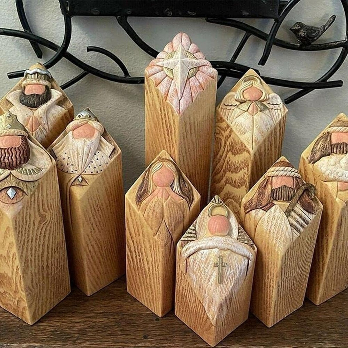 Heaven Pillarstatues 9Pcs Heaven Nativity Tree Pillar Statues 9555455082798-1