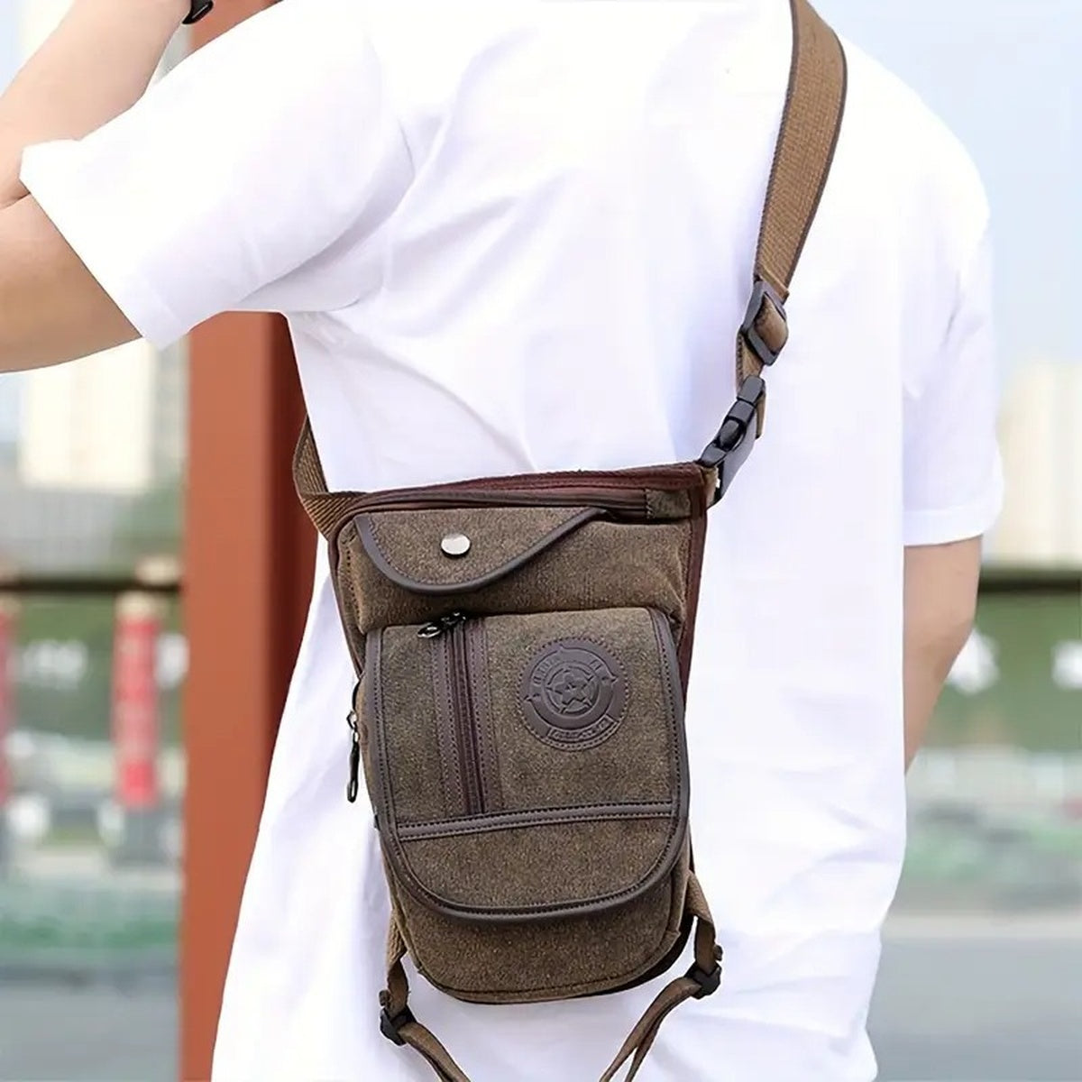 Outdoor Canvas Drop Leg Bag - Multi-Purpose Motorcycle Outdoor Travel, Hip Bag, Hiking, Climbing, Thigh Bag 7069733355718-1