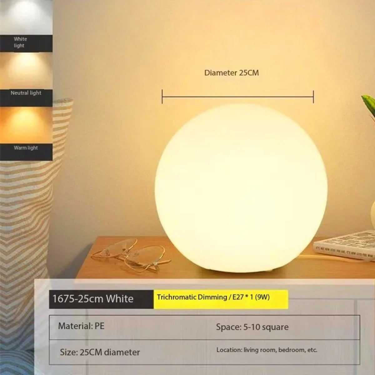 Modern Dynamic Led Table Lamp – Spherical Ball Portable Rechargeable Ambient Lighting 10156535742803-1