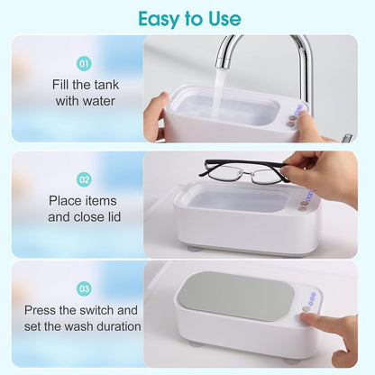Ultrasonic Cleaning Device - Gentle, Efficient & Versatile for Jewelry, Glasses, Watches, and Dentures 9922172322113-1
