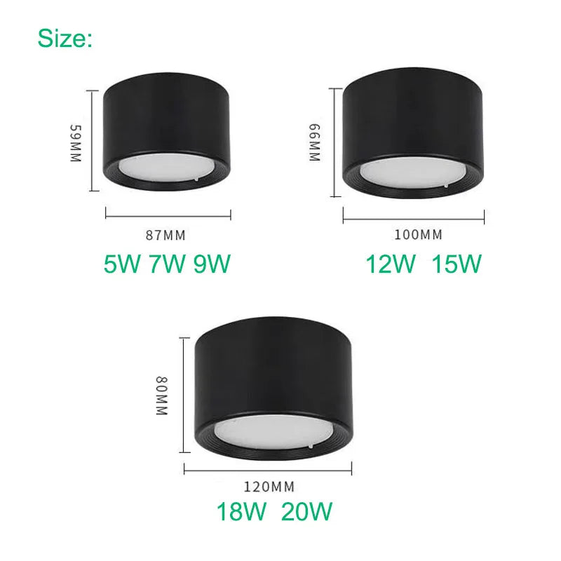Modern Led Ceiling Light In Black & White 10476294209800-1