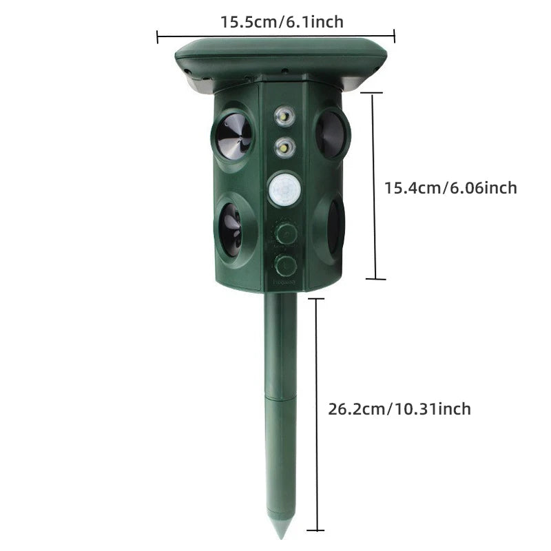 Outdoor Ultrasonic Bird Repeller - Effective, Humane Woodpecker Deterrent for Gardens, Patios & Farms 9945609077057-1