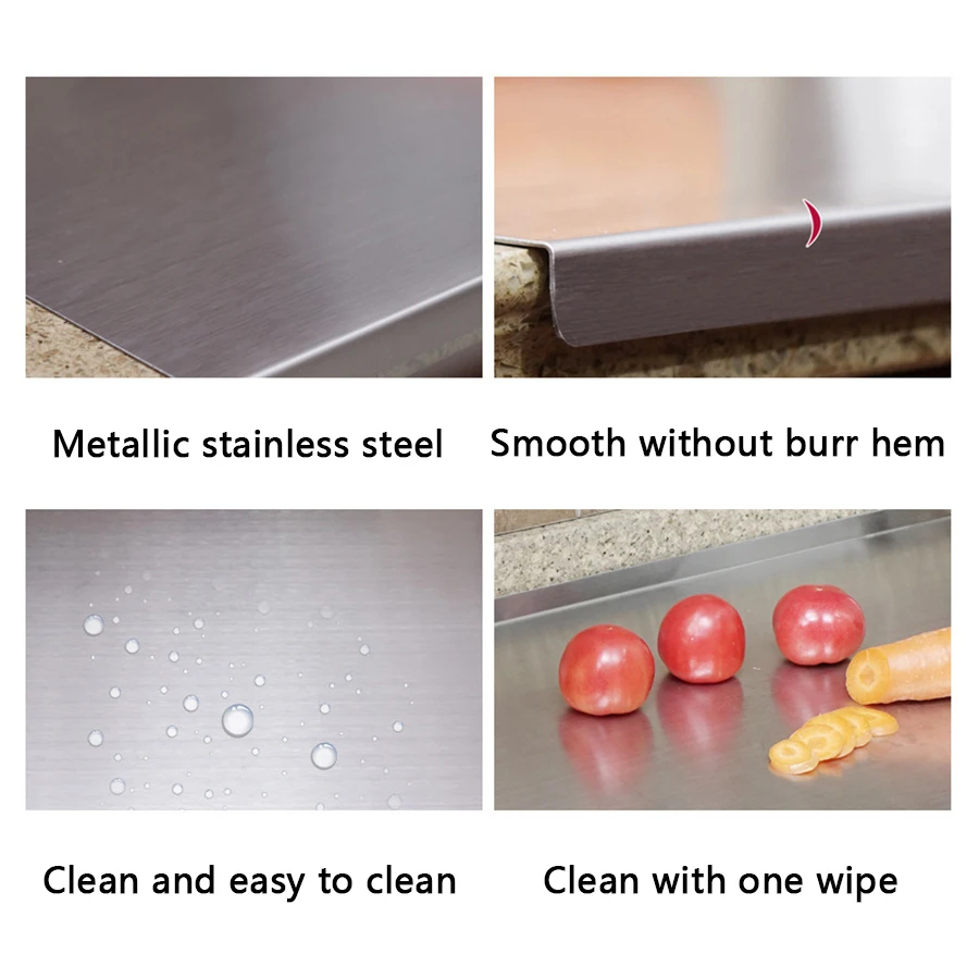 Stainless Steel Cutting Board with Lip - Durable, Non-Slip, Hygienic Cutting Board for Kitchen (60X40cm) SH1751817214987860957