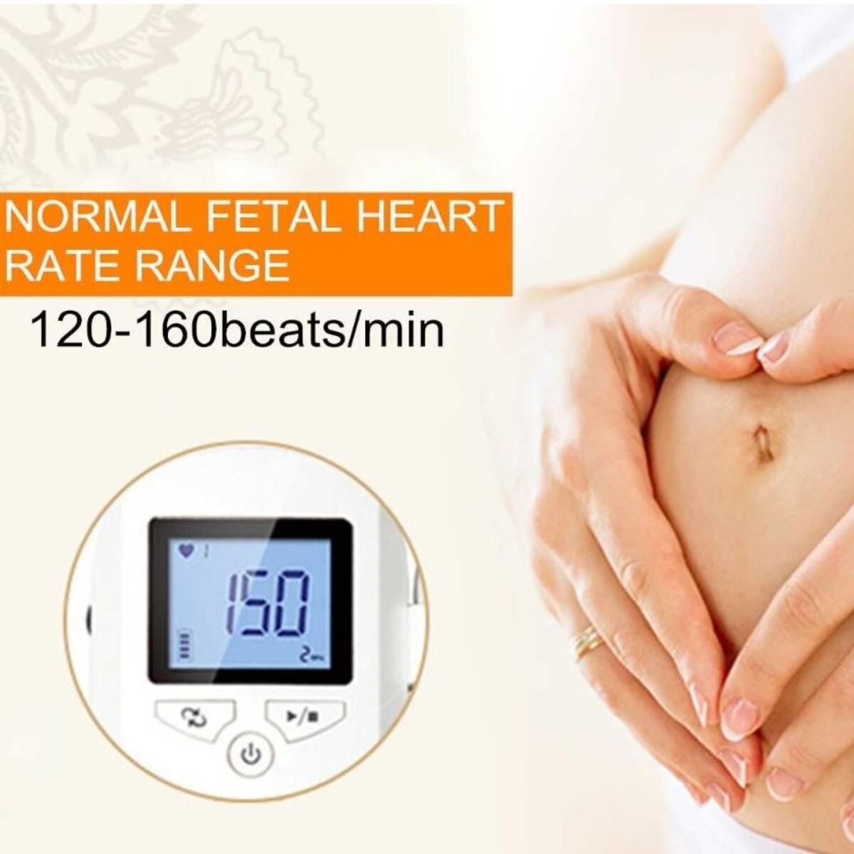Fetal Heartbeat Doppler - Heart Beat Monitor Backlight LCD 7771327037638-1
