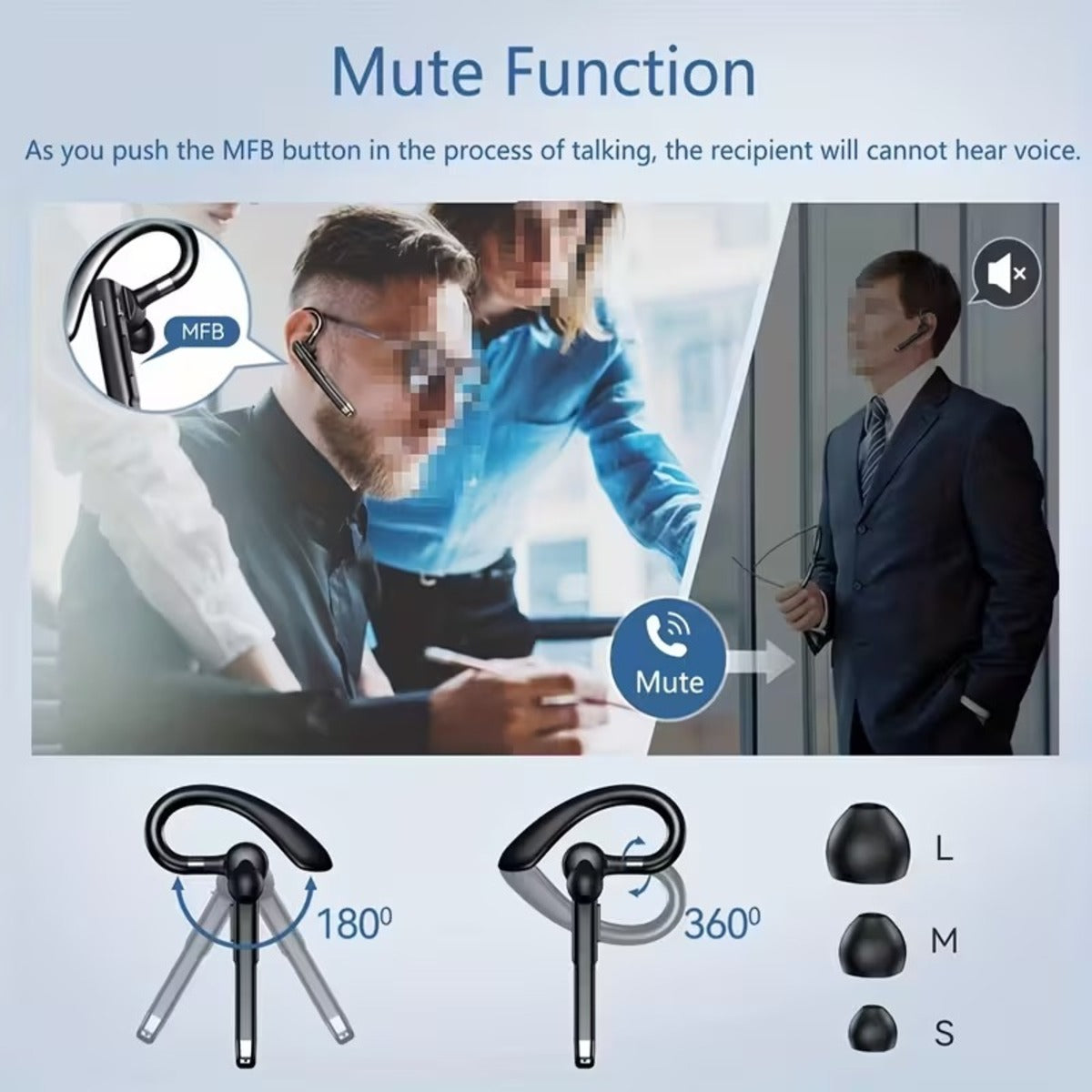 Trucker Dual Mic Wireless Bluetooth 5.1 Noise Cancelling Headset – Clear, Hands-Free Communication SH1751817214987860914