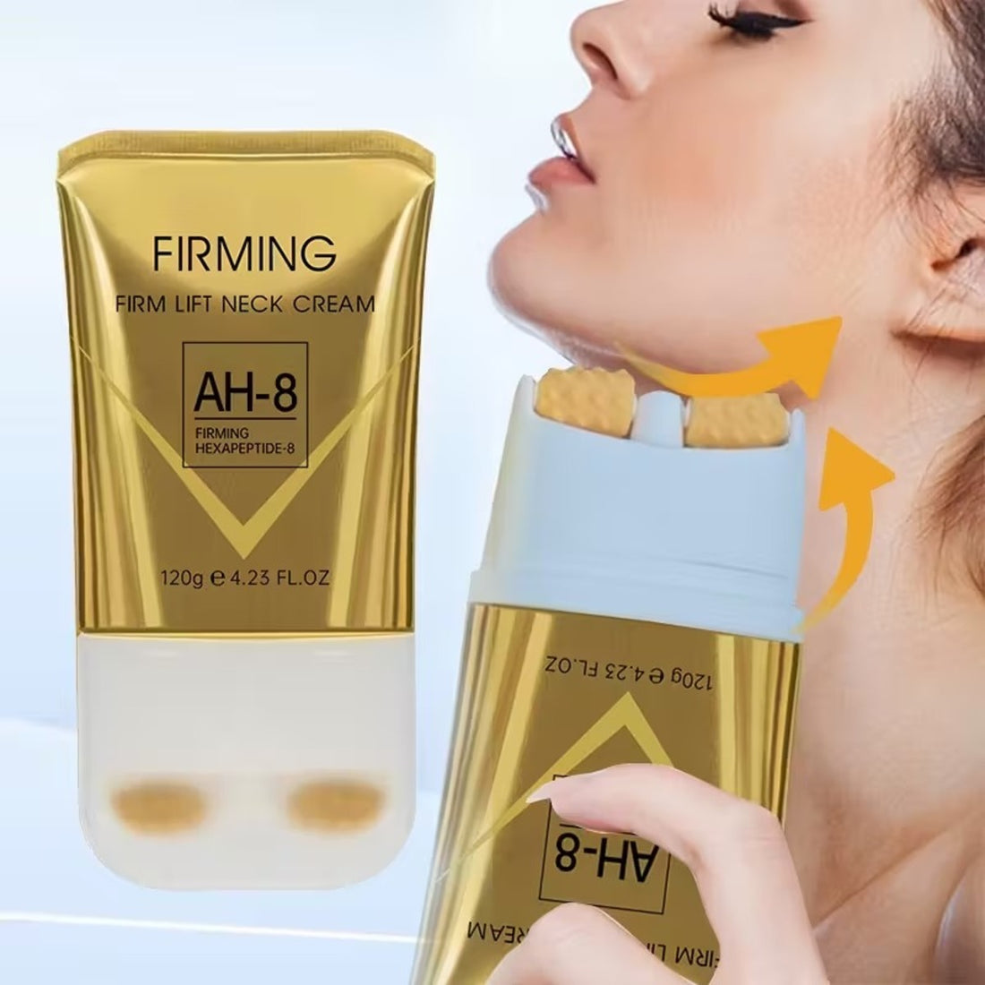 Neck Firming Cream with Roller Applicator - Anti-Aging Moisturizer with AH-8 & Ceramides 15152385261894-1