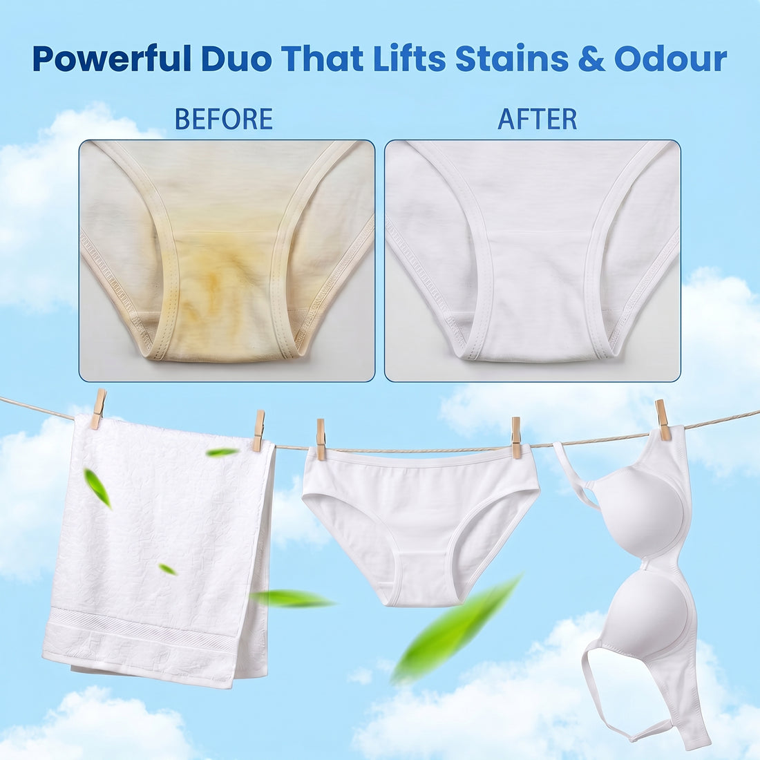 Anti-Odour Sheets & Underwear Stain Remover Duo