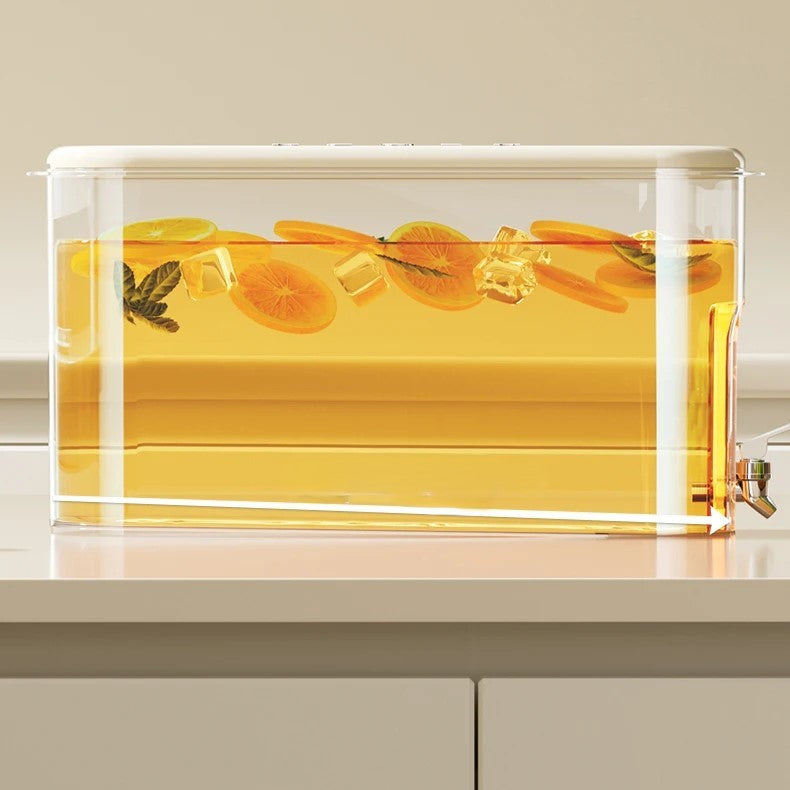 Refrigerator Cold Water Dispenser - 4L Fruit Tea Jug with Tap for Home Beverages V888-ELOSUNG11991