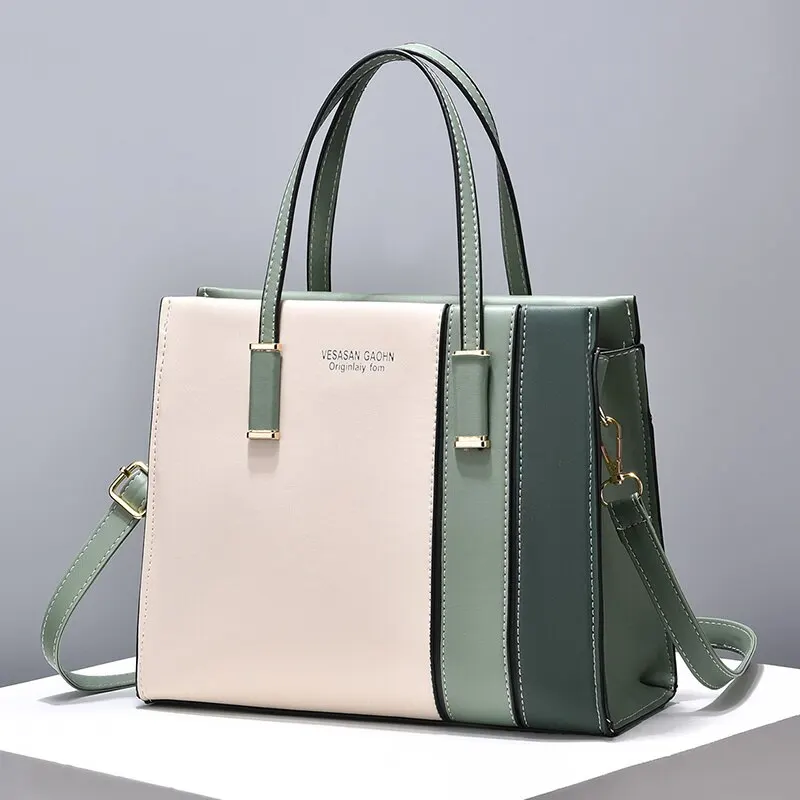 Chic Patchwork Pu Leather Handbag For Every Occasion