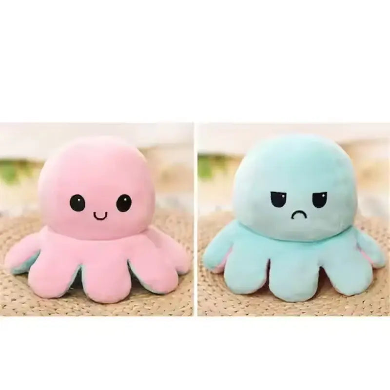 25-30 Cm Big Reversible Mood Octopus Plush - Jumbo Octopus Emotion Flip Toy Plushie Stuffed Animal