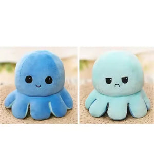 25-30 Cm Big Reversible Mood Octopus Plush - Jumbo Octopus Emotion Flip Toy Plushie Stuffed Animal