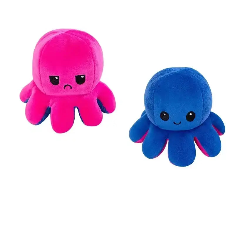 25-30 Cm Big Reversible Mood Octopus Plush - Jumbo Octopus Emotion Flip Toy Plushie Stuffed Animal