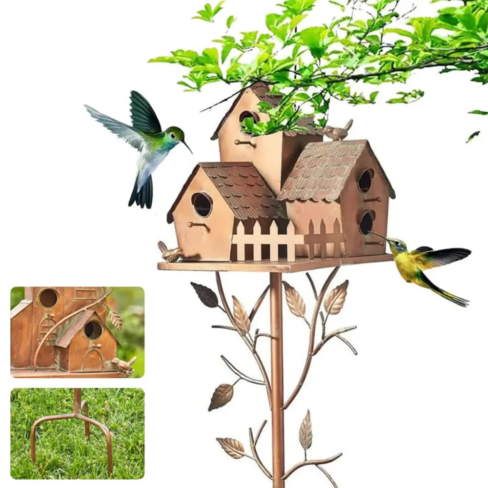 Birdhouse Garden Stakes