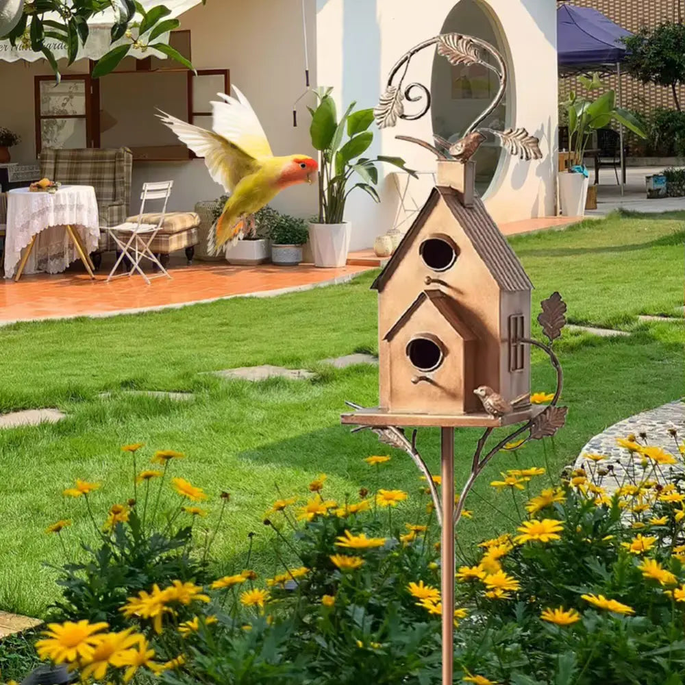 Birdhouse Garden Stakes