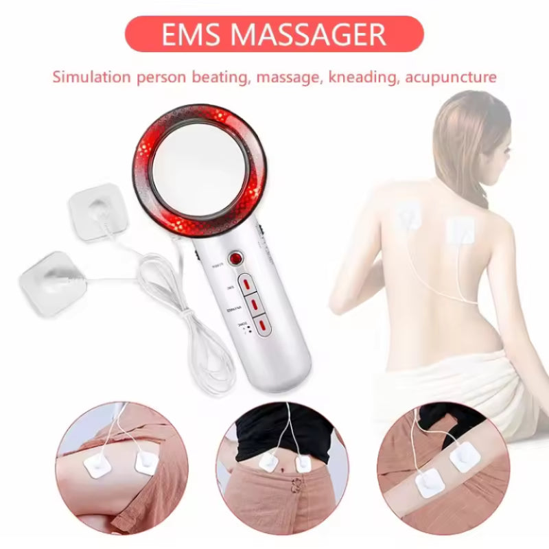 3-In-1 Ultrasonic Ems Fat Burner Face & Body Massager