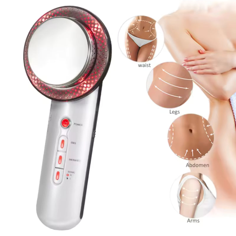 3-In-1 Ultrasonic Ems Fat Burner Face & Body Massager