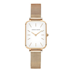 Rose Gold Square Mesh Women Watch 34mm