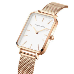 Rose Gold Square Mesh Women Watch 34mm