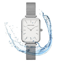 Rose Gold Square Mesh Women Watch 34mm