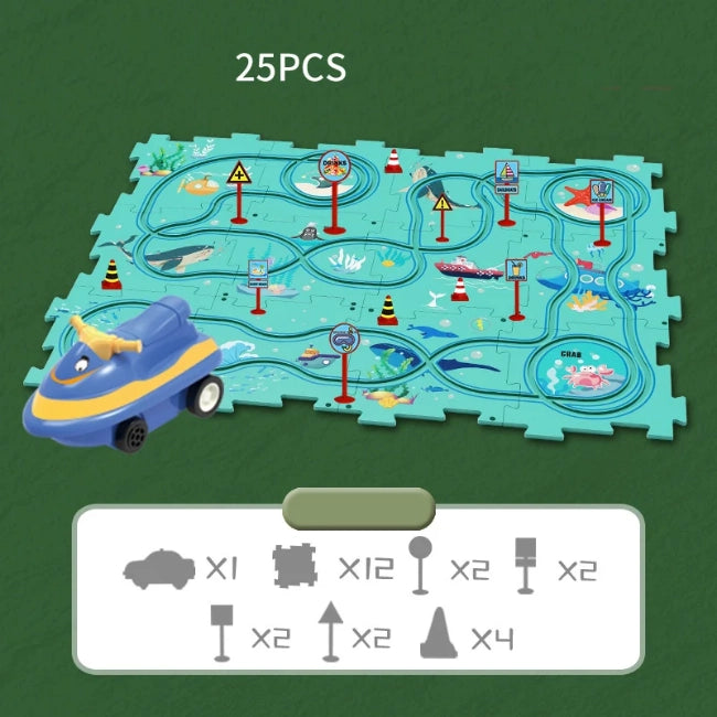 Children’S Fun Learning Car Track Puzzle Set