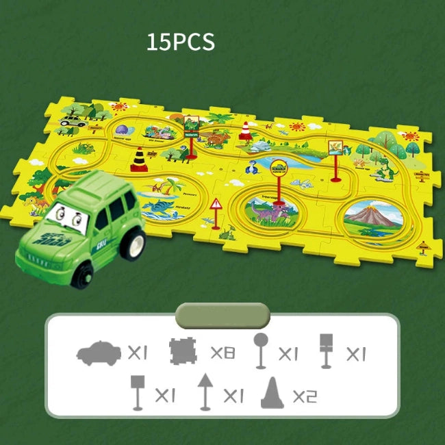 Children’S Fun Learning Car Track Puzzle Set