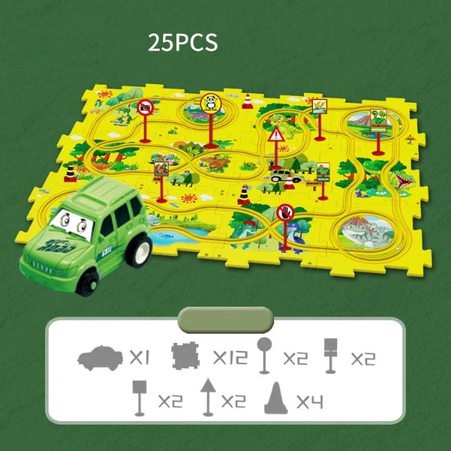 Children’S Fun Learning Car Track Puzzle Set